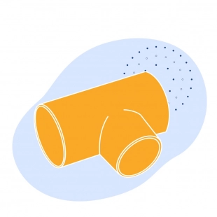 Тройник медный с направленным отводом 88.9 мм М1р ГОСТ 32590-2013