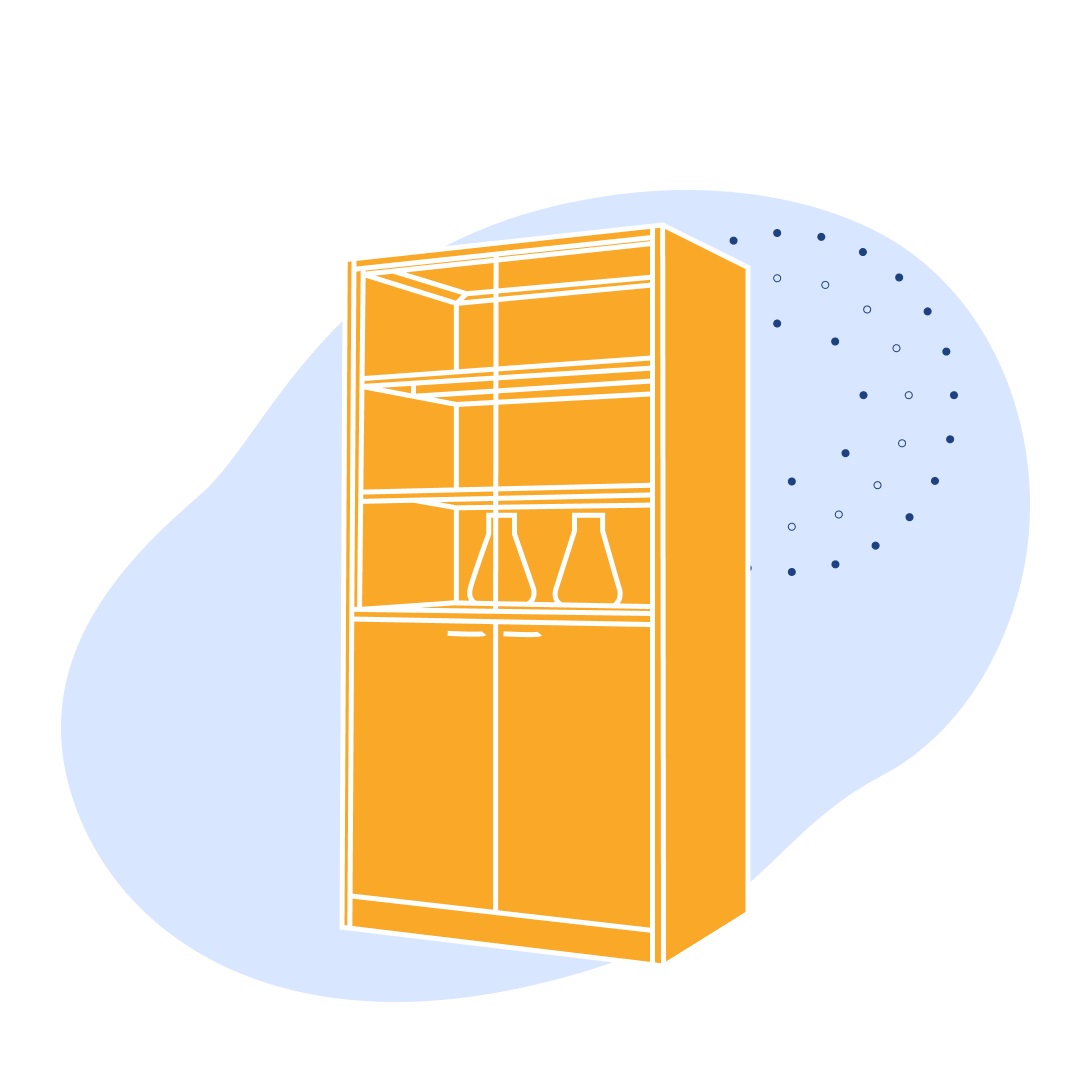 Шкаф лабораторный 840 ШП Квадро 840х420х1800 мм