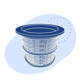 Цилиндрическое щелевое сито (шпальтовое) 1000x4000 мм AISI 316